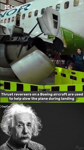 Trust Reversers on a Boeing aircraft are used to help slow the plane during landing.😱🛬.#shorts