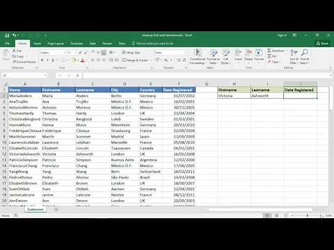 Excel VLOOKUP First and Lastname - VLOOKUP Multiple Columns