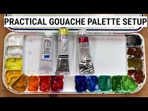 My new favorite gouache palette setup