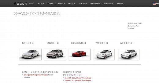 Tesla releases service manuals, diagnostic tools, and more for free