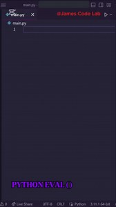 7.6K views · 119 reactions | Python Eval ( ) Functions ‍ #jamesCodeLab #code #Efficiency #webdesign #LearnToCode #WebDesign #WebDevelopment | James Code Lab | Facebook