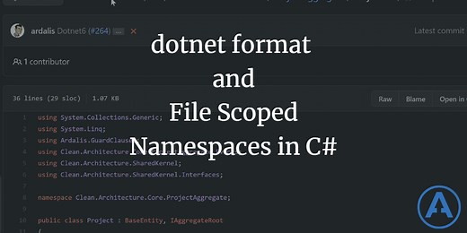 Dotnet Format and File Scoped Namespaces
