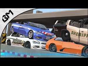 BeamNG Drive - VOITURES vs PRESSE HYDRAULIQUE - Destruction Crash