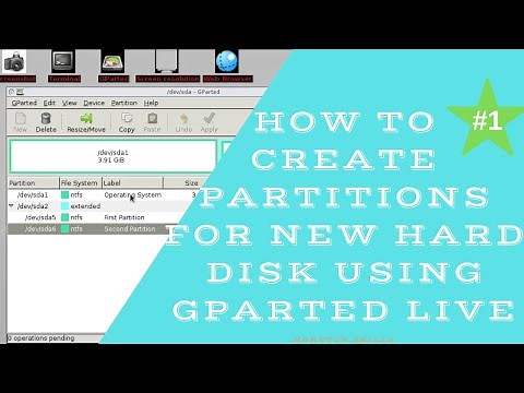 how to create partitions for new hard disk using GParted live cd