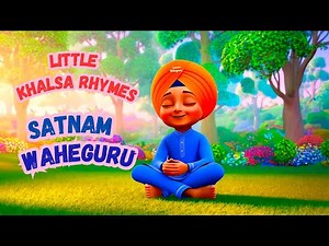 🌸 Satnam Waheguru – Peaceful Sikh Kids Rhyme | Little Khalsa Rhymes | Kids Simran Song