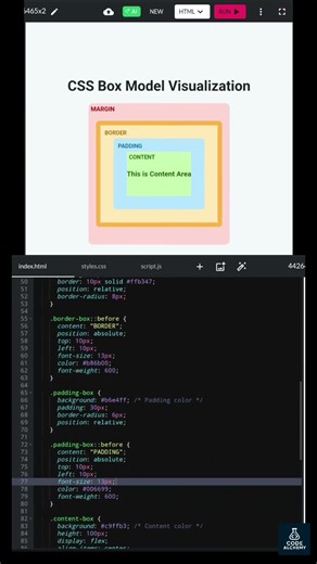Css box model | box model in css #css #coding #short | Code Alchemy