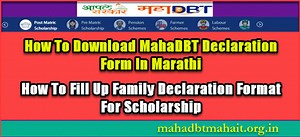 MahaDBT Declaration Form | How To Download & Fill Up Family Beneficiary Format Undertaking For Scholarships.