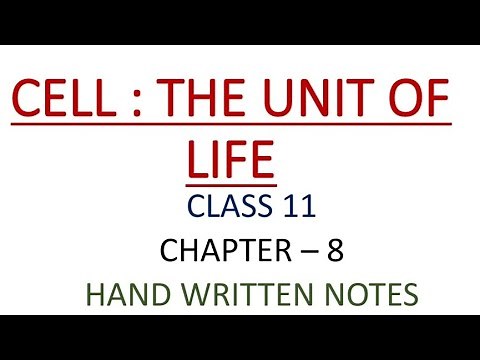 CLASS 11 | BIOLOGY | CHAPTER 8 | CELL THE UNIT OF LIFE | HAND WRITTEN NOTES | PART - 1