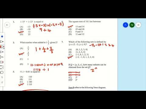 May 2019 Mathematics Multiple Choice Paper 1- Questions 1 to 60