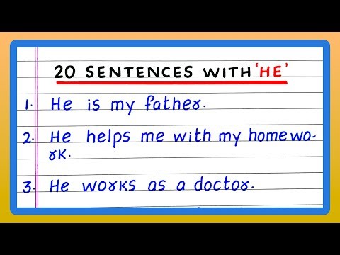 Sentences with "he" | 20 Sentences with he