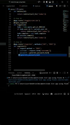 #coding part 32 of creating a Todo list app using flask framework