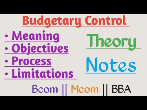 Budgetary Control | Objectives of Budgetary control | Process | Limitations of budgetary control