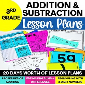 3rd Grade Math Addition and Subtraction with Regrouping, Properties, Estimating