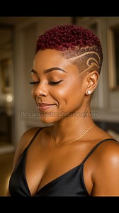 22K views · 735 reactions | Burgundy Curly Fade with Shaved Swirl  #CurlyFade | Haircuts for Women | Facebook