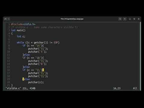 The C Programming Language: Exercise 1.10