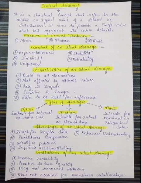 Central Tendency | Measures , Essential, Characteristics, Types, Advantages, Limitations One Short