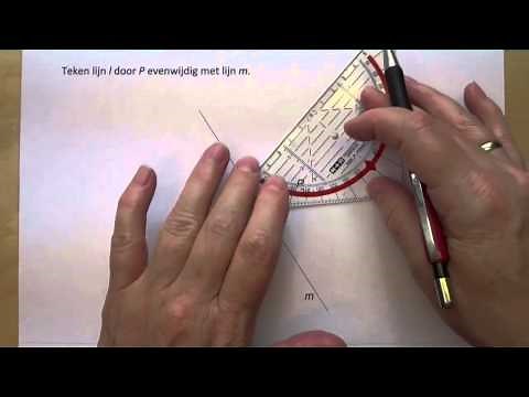Evenwijdige lijnen tekenen met je geodriehoek