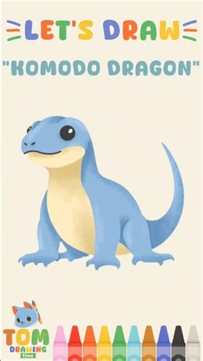 How to Draw a Komodo Dragon for Kids – Easy Tutorial #drawingforkids #howtodraw #learning