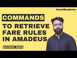 Amadeus Session - 26 | Command to check FARE RULES | GDS Learning | FQD | Travel Training