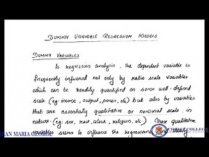 Dummy variable Regression models