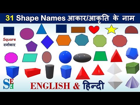 Shapes names in English and Hindi| Shapes Vocabulary|Types of shapes in Hindi and English