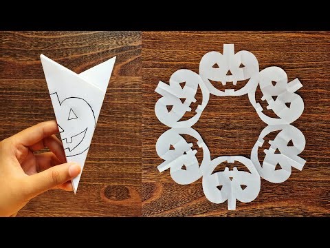 Creative Halloween Craft Ideas | Paper Snowflake Pumpkin Cutouts | DIY Holiday Decor