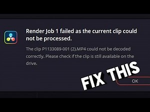 How to fix "clip could not be processed" or decoded correctly error in Davinci Resolve