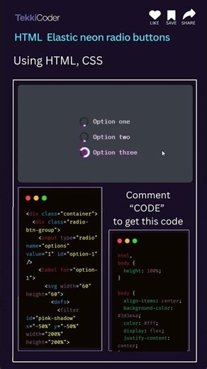 🔮 Neon Radio Buttons — Futuristic, Glowing & Super Satisfying UI Animation! #webdesign #coding