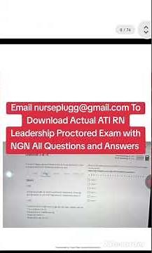 Ace ATI RN Leadership 2023 Proctored Exam | NGN Format | 70 Verified Questions and Answers