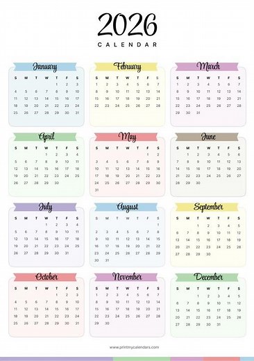 2026 Calendar Printable | Free PDF Download (US) | A4 & Letter Size #2026 #2026calendar #calendar
