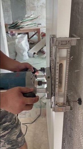 Door lock installation, Manual home renovation, Lockset, Deadbolt installation #wooddesigner