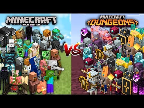 MINECRAFT JAVA EDITION vs MINECRAFT DUNGEONS in Minecraft Mob Battle