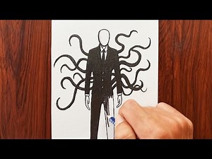How to draw Slenderman | Drawing step by step