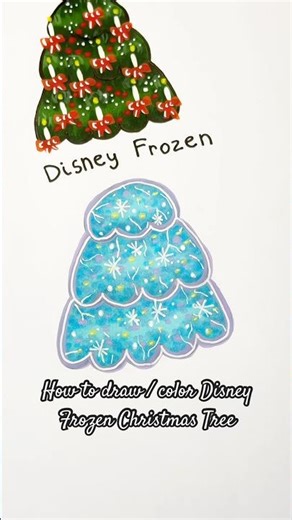 How to draw / color a cute Christmas tree inspired by Disney Frozen #coloringtutorial #coloring #art