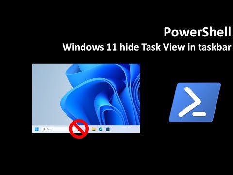 PowerShell: Windows 11 hide Task View in taskbar