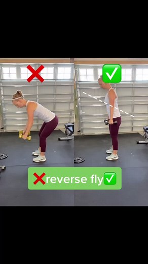 Try these tips next time you do a #reversefly🙌🏼 Don’t be the person on the left🙈🙃 #shoulderworkout #formcheck #dumbbell