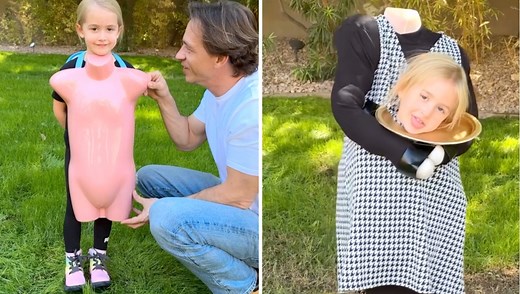 Creative Dad Shows How to Make a 'Carry Your Own Head' Halloween Costume With His Daughter