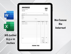 Modèle de facture professionnel | Modifiable dans Word, Excel, Google Docs | Formulaire de facturation automatique | Reçu A4 imprimable - Etsy France