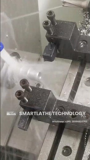 Turning and drilling process on stainless steel material by gang type CNC machine.| CNC SMARTLATHE