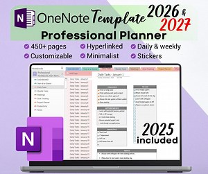 Onenote Planner 2025 2026 2027 Professional Onenote Template for Project Management and Work Planning - Etsy