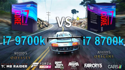 Intel Core I7 9700K vs I7 8700K test in 8 games