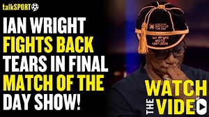 Ian Wright fights back tears as he’s presented with parting gift by Alan Shearer and Gary Lineker on final Match of the Day appearance