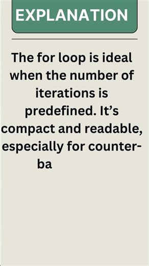 Java MCQ #11 🔢 Which Loop Suits Fixed Iterations? | JavaDrill Shorts