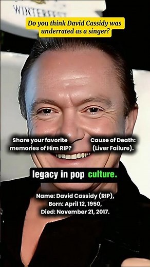Remembering David Cassidy (1950–2017) – The Partridge Family Star & Teen Idol #rip #davidcassidy