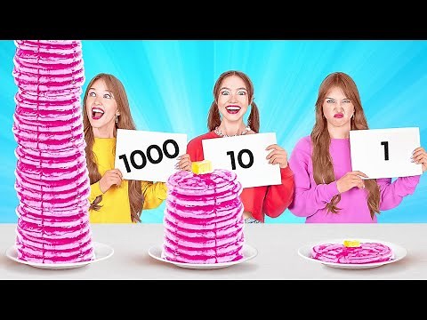 123GO! Epic Food Challenge 😋 1000 Layers – Giant vs Tiny for 24 Hours