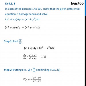 Ex 9.4, 1 - Show differential equation is homogeneous - Ex 9.4