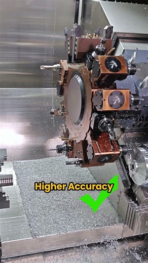 Two spindle modes on ONE machine 🤯 #cnc #cnclathe #DS4636SY