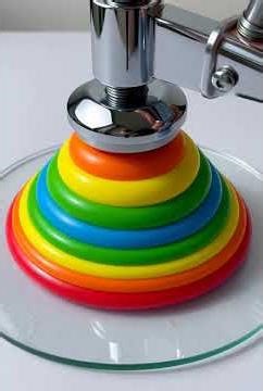 Color-Striped Slime Tower vs Hydraulic Press | Macro Crush