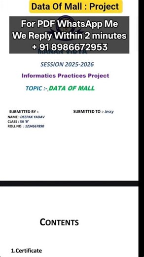 Data of Mall | IP Project Class 12 | Mall Management System | #class12 #ipproject #shorts