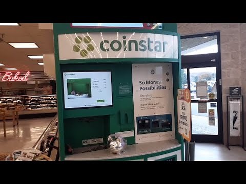How to Use a COINSTAR Kiosk to Redeem Loose COINS Change Into Gift Card CASH Store Credit Coin Star